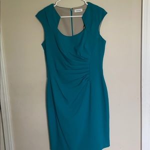 Turquoise Calvin Klein Fitted Dress